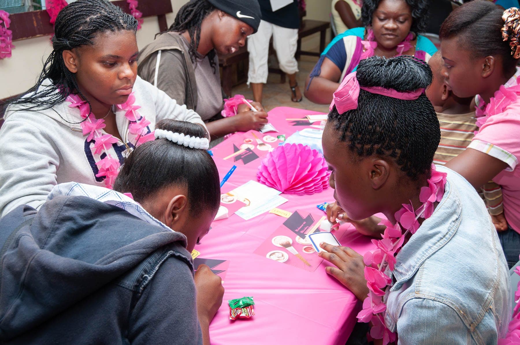 Girls served by Makeover 101 during a Jamaica outreach.